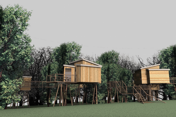 So sehen künftig die Baumhäuser aus, in denen die Besucher übernachten können (Quelle: ReComPR GmbH).