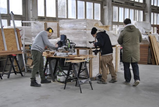 Dreharbeiten von Pro7 bei Holz Jaeger in der Papiermühle Nümbrecht