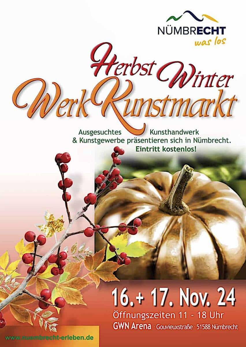 Herbst-Winter-Werkkunstmarkt in Nümbrecht - Veranstaltungsplakat 2024