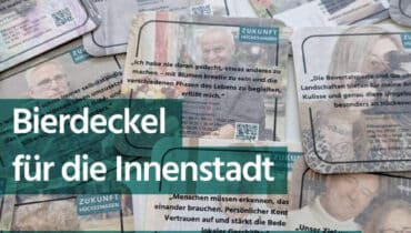 Bierdeckel für Hückeswagen mit bekannten Gesichtern.
